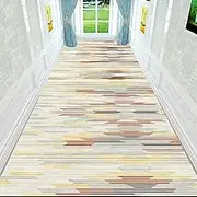 Non-Slip Hallway Runner Rug, Washable Polyester, 60-140 cm Width, Indoor Floor Mat,1.2m x 3.5m