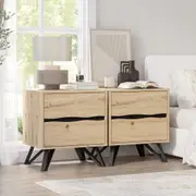 Grayson 2 Drawer Bedside Table Bundle - Set of 2 Units for Stylish and Functional Bedroom Storage