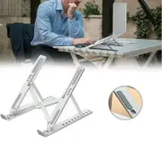 Adjustable Folding Cooling Laptop Stand Notebook Portable Tablet Holder White