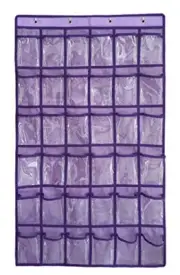 Hanging Closet Underwear Sock Jewelry Storage Over The Door Classroom PURPLE
