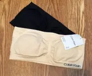 Calvin Klein Girls Strapless Seamless Bandeau Bras NWT Sz L 10/12 2 Pack