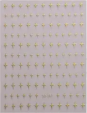 Tainrunse Nail Supplies Shiny Star Art Stickers 3D Ultra-Thin Decals for DIY Manicure Adhesive Decoration Home Salon Use Set of Beautiful Perfect Craft Golden