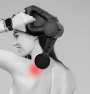 FitSmart Pro Vibration Therapy Massage Device 3 Levels 5 Heads Black White Black White