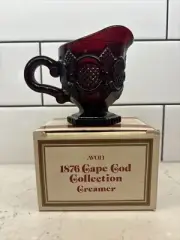 Avon 1876 Cape Cod Collection Red Glass Creamer Pitcher Original Box VTG New