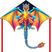 HONBO Dragon Kites for Adults - Easy to Fly Large Kites for Kids ages4-12,Beginner kitewith 200ft String & Storage Bag,