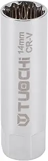 X AUTOHAUX Spark Plug Impact Socket 63mm for Car Motorcycle Dirtbike Repair Hardware Tool CR-V Silver Tone Durable 12Point 14mm 3/8 Inch Drive