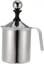 FELTECHELECTR Stainless Steel Manual Milk Frother Double Mesh Design for Creamy Froth Easy to Clean Lightweight Compact for Coffee Latte Cappuccino Preparation