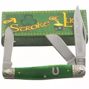 Rough Ryder Green Stroke of Luck Stockman Pocket Knife RR1057
