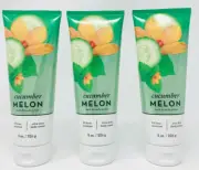 LOT 3 BATH & BODY WORKS CUCUMBER MELON 24 HOUR MOISTURE BODY CREAM 8 OZ SHEA