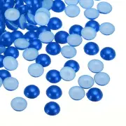 300pcs Flatback Pearls 12mm ABS Plastic Half Round Dome Pearls, Dark Blue