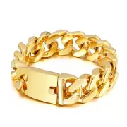 ULTRA SLEEK Cuban link Miami bracelet In 20MM Never Fades Color STAINLESS STEEL