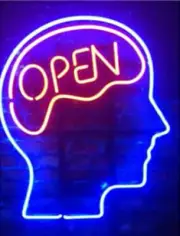 US STOCK 14"x10" Open Mind Blue Light Neon Sign Lamp Man Cave Decor Bar Beer JY