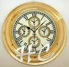 Nautical Brass Antique Clock Ship's World Time Clock Home & Office Wall Decor