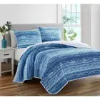 Unbranded King Size Quilt Set 3-Pcs Cotton Soft Reversible Machine Wash Blue