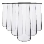 6x LAV Grey Lid 1.2L Vera Glass Carafes Clear Water Wine Decanter Bottle Set