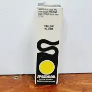 Vintage USA Made Speedball Block Printing INK Oil Base Metal Tube YELLOW No 3405