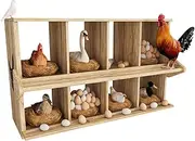 Chicken Nesting Box, 8 Compartment Wooden Nesting Boxes for Chickens with Perches, Floor/Stand/Wall Mount Large Chicken Nesting Boxes for Laying Eggs