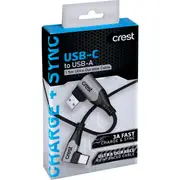 Crest USB-C to USB-A 1.5m Ultra Durable Cable each