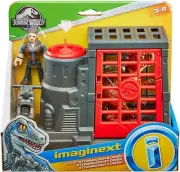 Fisher Price Imaginext JURASSIC WORLD - STYGIMOLOCH & OWEN FIGURE & CAGE Playset