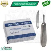 Scalpel Blades #60 100 Pcs With Free BP Handle #8 Surgical Dental ENT Instrument