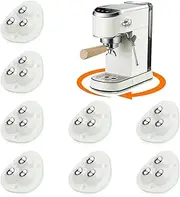 Self Adhesive Caster Wheels, Appliance Rollers for Kitchen Appliances, 360° Swivel Universal Wheel Mini Ball Transfer Roller for Storage Box (with 3 Ball Bearings, White, 8 PCS)