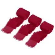 3 Rolls Silk Satin Ribbon, 1.5" 7 Yards Chiffon Fabric Ribbon Wine red