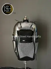 Medieval Steel Brave Lady Half Body Armor with Chainmail Warrior Fantasy Armor