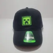 Minecraft Creeper Hat Cap Snap Back Adjustable Kids Youth Boys Black Gray
