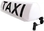 12V Cab Roof Advertising Light,26.8" Large Size Car Roof Sign Light,Strong Magnet No Need To Punch Holes,Waterproof White LED Sign Light with 2.7-Meter Long Connecting Line (TAXI)