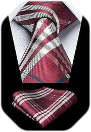 [Enlision] Boys Tie Kids Necktie with Pocket Square Set Ties for Boy Formal Neck Strap Youth Tie for Kids Party School
