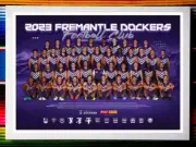 Framed 2023 FREMANTLE DOCKERS AFL Poster - 62cm x 44.5cm x 3cm