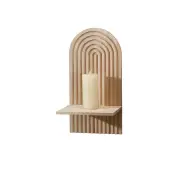 NNETM Radiant Reverie: Boho Wooden Sun Rainbow Wall Shelves