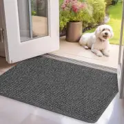 Front Door Mat Entrance, Non-Slip Absorbent Waterproof Welcome Doormat with T...