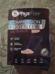 Phys Flex Compression Foot Sleeve Arch Support Size Small