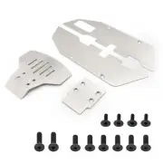 Stainless RC Front & Rear Skid Plates Chassis Armor For Traxxas 2WD Slash 1/10