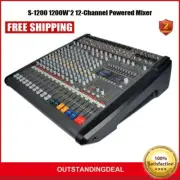 S-1200 1200W*2 Professional 12-CH Powered Mixer Mixing Console for Stage KTV sz