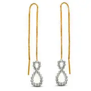 0.1 CT. T.W. Diamond Vertical Infinity Threader Earrings in Sterling Silver with 14K Gold Plate