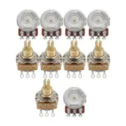 FLEOR 10pcs A500K Pots Guitar Potentiometers Brass Long Shaft for Guitar Bass