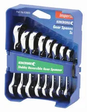 Kincrome K3803 - Combination Stubby Gear Spanner Set 8 Piece Imperial