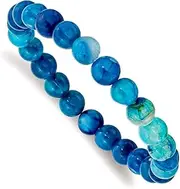 [JewelryWeb] 8mm Blue Fire Agate Beaded Stretch Bracelet-Stretch-Bracelet for Women