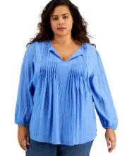 Tommy Hilfiger Women's Plus Size Pintucked Top