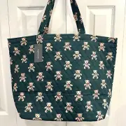 NWT Vera Bradley Marston Grand Tote Bear Mosaic NEW Large Bag Green Teddy Bow