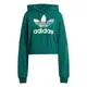 Adidas Gradient Hoodie IR6043 女 連帽 上衣 短版 帽T 經典 三葉草 休閒 寬鬆 綠