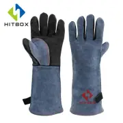 HITBOX Welding Gloves MIG TIG Heat Fire Welding Gloves Resistant BBQ NEW AU