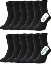[FALARY] Men's Women's Sports Socks 6 Pairs Tennis Socks Breathable Cotton Running Socks Black White Sports Hiking Socks