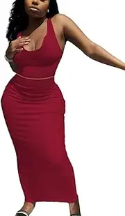 [Nimsruc] 2 Piece Outfits for Women Sexy Bodycon Skirt Set Summer Casual Matching Sets