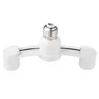E27 To 2E27 Lamp Base Converter Durable 85-285V Bulb Base Adapter for Home Hotel