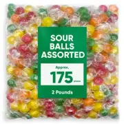 Assorted Sweet Hard Sour Candy Balls - 2 Pounds Approx 175 Pieces - Christmas...