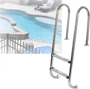 Pool Ladder,2/3 Step Stainless Steel Steps,for Open Air Bath Water Park,Convenient and Safe Entry and Exit(2-steps1.2mm)