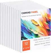 Canvases for Painting 8x10 12 Pack Art Paint Canvas Panels Set Boards New